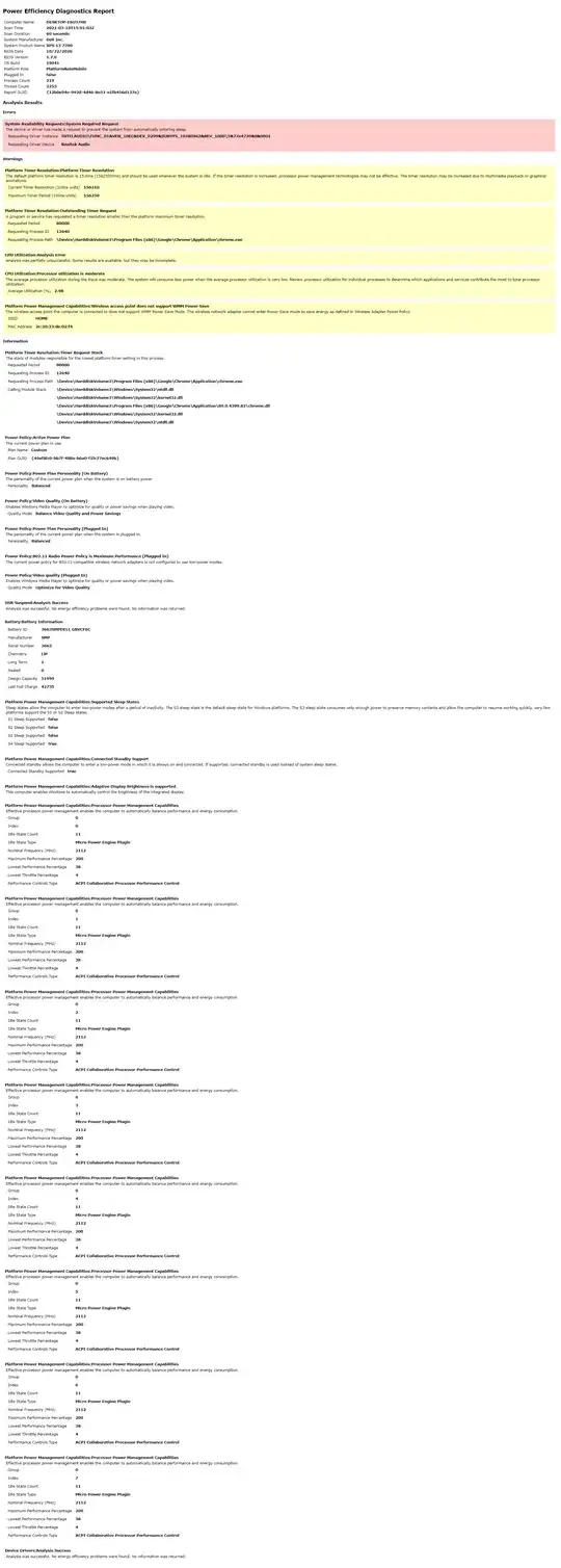 Energy Report Screenshot