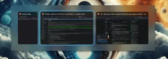Windows' native Alt+Tab switcher but with only windows from one application