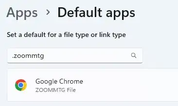 default app zoommtg chrome