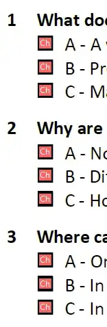 Questions with radio buttons
