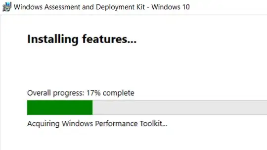 Progress of the Windows ADK installation