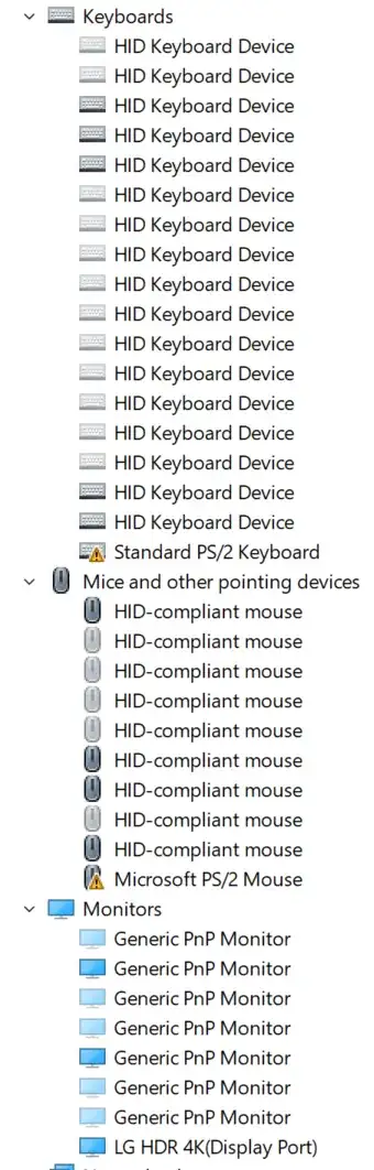 It’s a picture of a device manager with HID devices