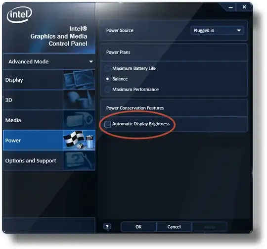 Screenshot of setting