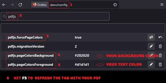 force Firefox pdf viewer background and foreground colors
