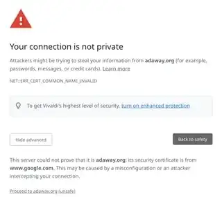 warning from Vivaldi