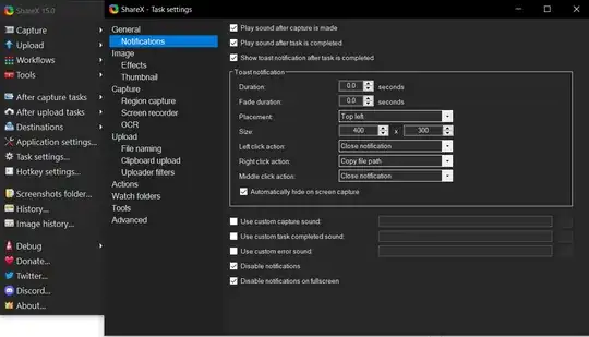Image shows the ShareX Task Settings window (accessible walkthrough below):