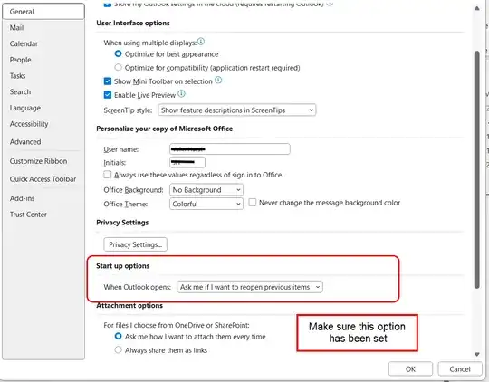 Outlook option to reopen previous item