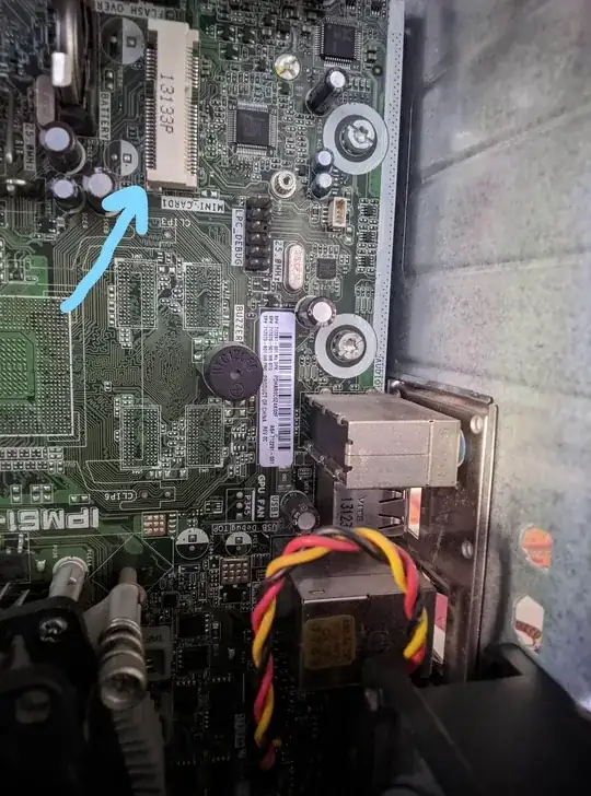 Image of the slot which HP says Half Length Mini Card
