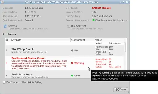 [palimpsest shows a bad HDD.]