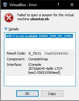 AMD-V is not available (VERR_SVM_NO_SVM).