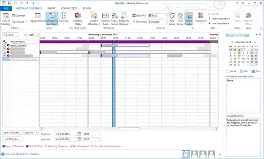 Outlook meeting window