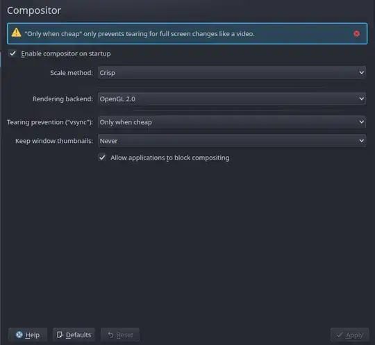 KDE compositor settings for xrdp headless vm