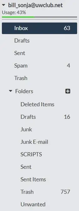 IMAP folders in Webmail