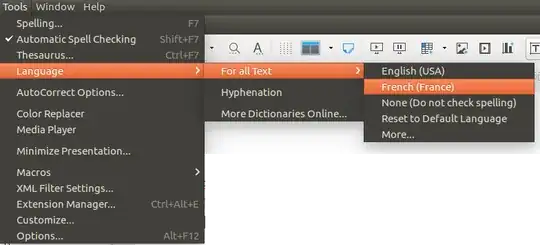 Set language in libre office impress