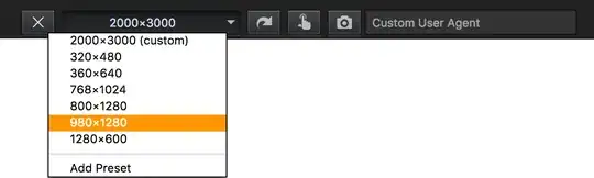 Firefox, Developer tools, Responsive Design Mode, and Screenshot