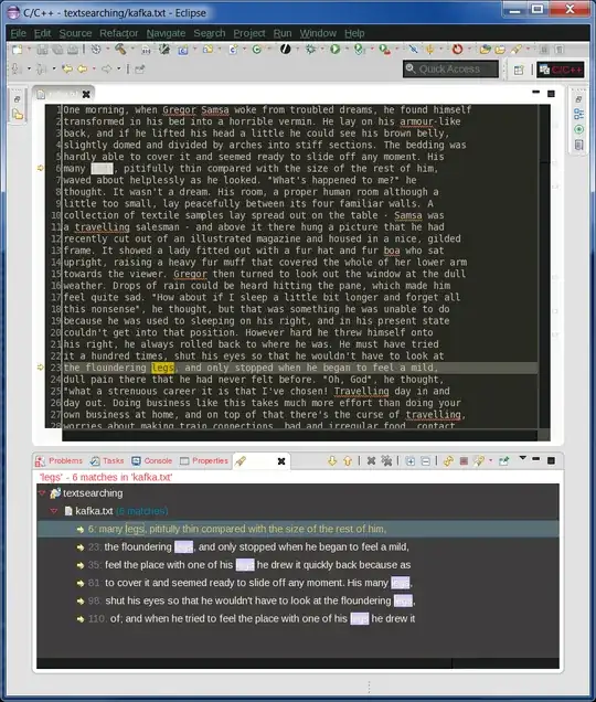 Example Eclipse view of search in current file with results in a panel at the bottom. (c) Avi Silver 2014