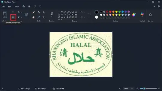 Remove background button