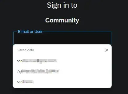 Edge display of Saved data Autofill entries