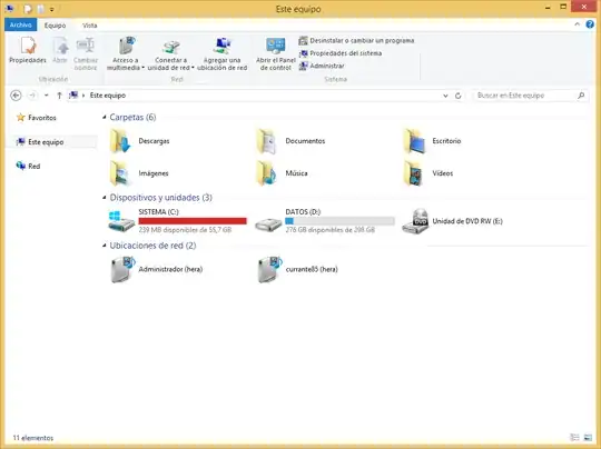 File explorer show me I barely have free space