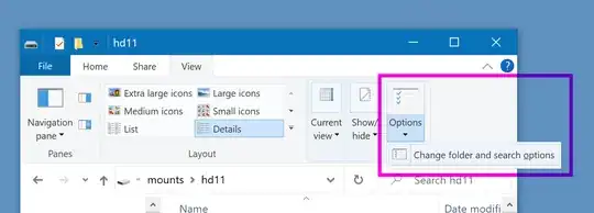 folder and search options