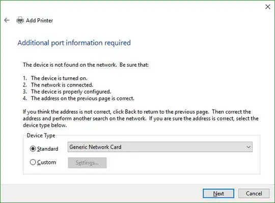Additional port information required dialog.