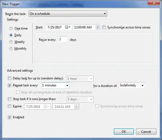 Windows 7 Task Scheduler Settings