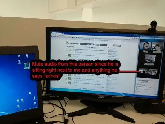 Mute audio from this person since he is sitting right next to me and anything he says "echoes"