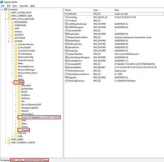 Registry - Upgrade Setup