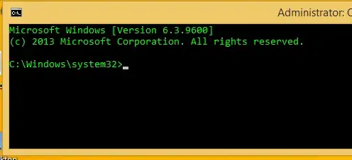 the prompt, in System32