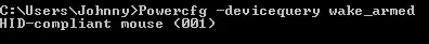 Powercfg -devicequery wake_armed