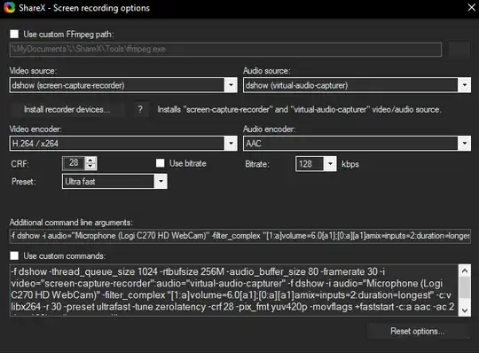 screen recording options window