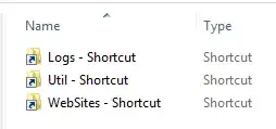 Folder with multiple shortcuts