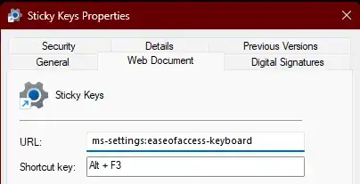 Shortcut settings described by the above paragraph