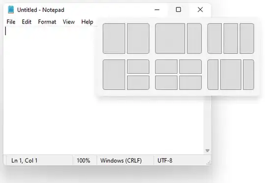 Snap working in Notepad in Windows 11