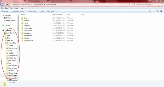 The long drop down on the left panel