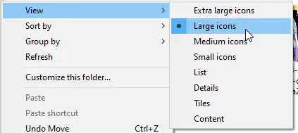 Display large icons.