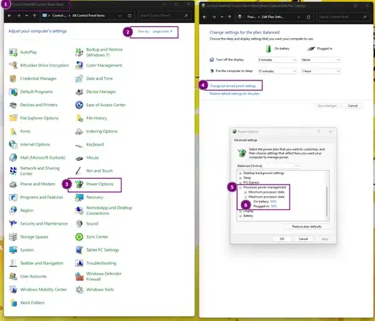 Steps to reduce Power Setting