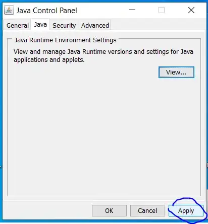 Applying the settings you made on the Java Control Panel