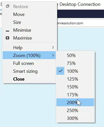 Screenshot of option