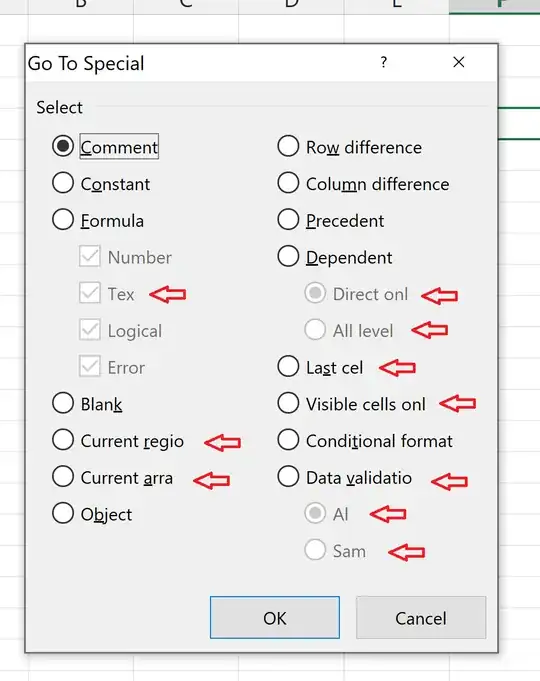 Example: 'Go to special' Menu