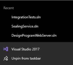 Picture of taskbar icon with recent files