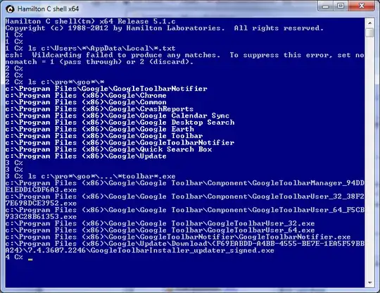 Wildcarding using Hamilton C shell on Windows 7 x64