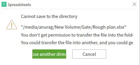 Cannot save to directory error