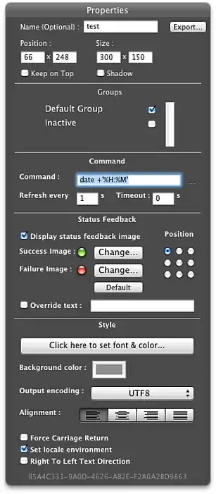 shell geeklet to display time