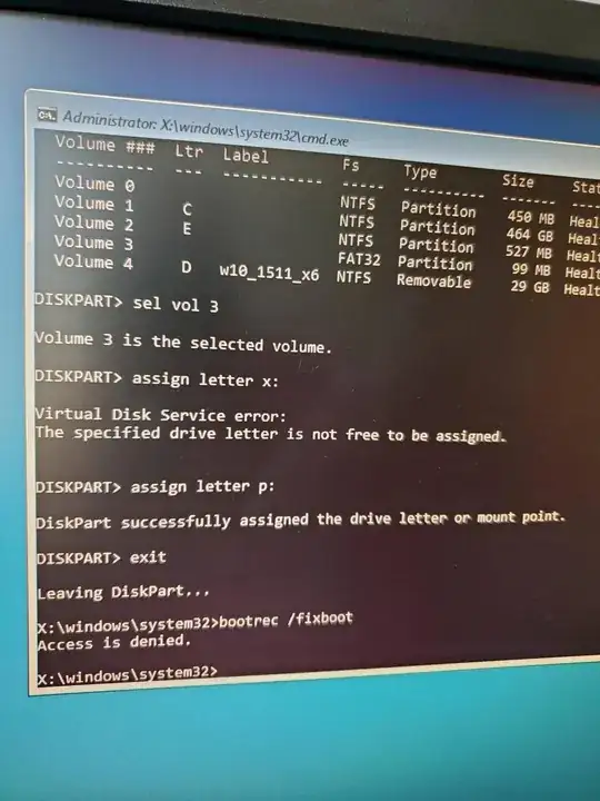 Fixboot Access Denied