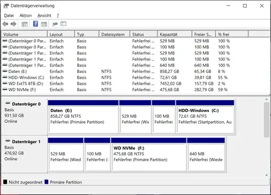 Windows disk management tool