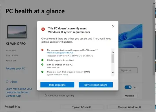 Windows 11 requirements at Oct 6 2021