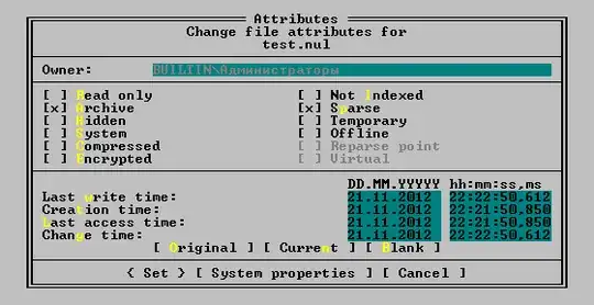 Attributes of test.nul file in Fra Manager