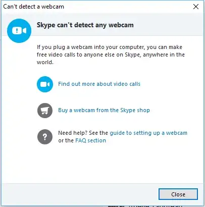 Skype fails to detect webcam
