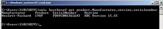 Screenshot of cmd with wmic info